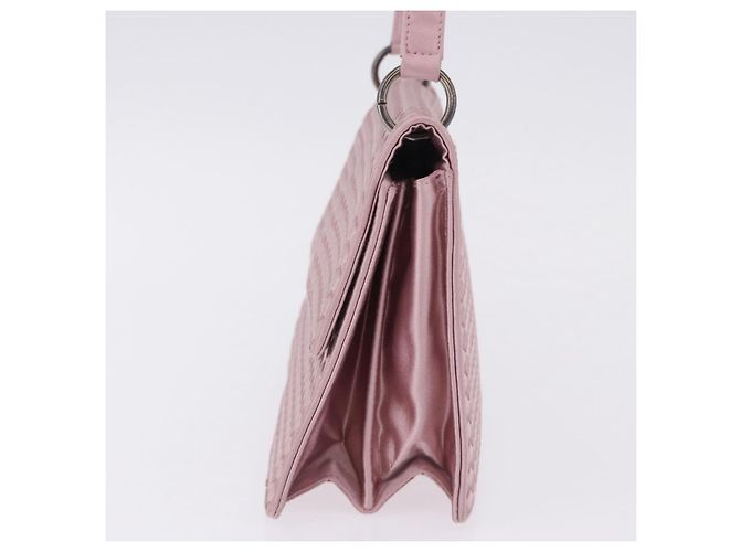 Borsa a Spalla BOTTEGA VENETA INTRECCIATO Satin Rosa Argento Auth 194840V - vista 3