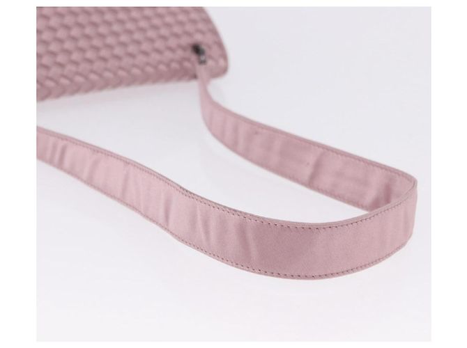 Borsa a Spalla BOTTEGA VENETA INTRECCIATO Satin Rosa Argento Auth 194840V - vista 7