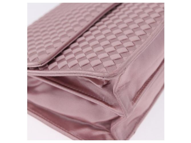 Borsa a Spalla BOTTEGA VENETA INTRECCIATO Satin Rosa Argento Auth 194840V - vista 9