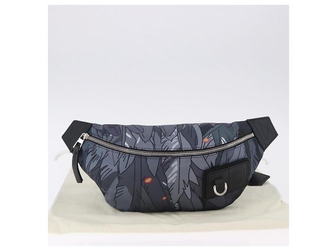 LOEWE LOEWE �~ Studio Ghibli Howl Marsupio in Nylon Nero Grigio Autentico 192555SM Marrone - vista 12