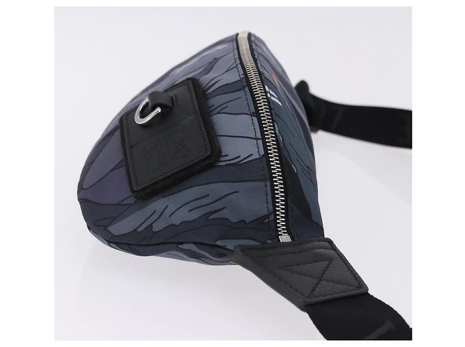 LOEWE LOEWE �~ Studio Ghibli Howl Marsupio in Nylon Nero Grigio Autentico 192555SM Marrone - vista 3