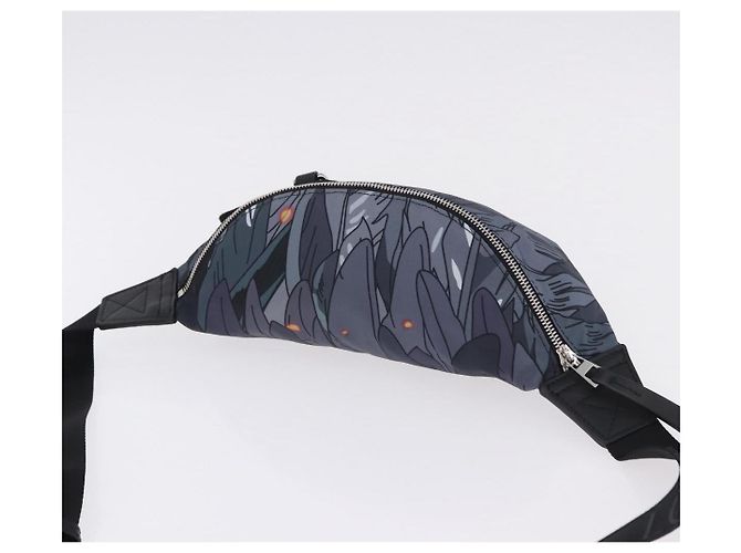 LOEWE LOEWE �~ Studio Ghibli Howl Marsupio in Nylon Nero Grigio Autentico 192555SM Marrone - vista 6
