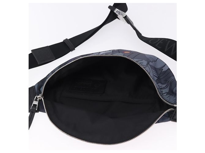 LOEWE LOEWE �~ Studio Ghibli Howl Marsupio in Nylon Nero Grigio Autentico 192555SM Marrone - vista 9