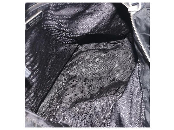 Bolso de Hombro con Cadena PRADA Nylon Negro Plata 195292 - vista 10