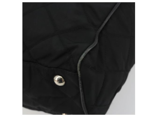 Bolso de Hombro con Cadena PRADA Nylon Negro Plata 195292 - vista 14