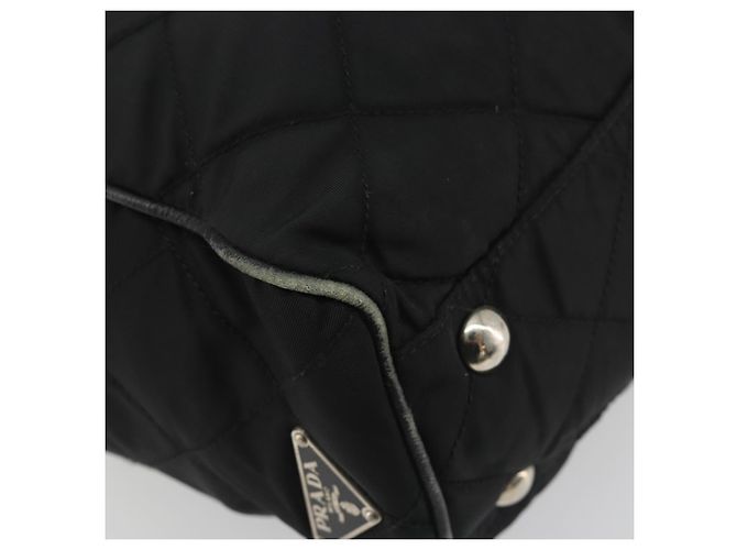 Bolso de Hombro con Cadena PRADA Nylon Negro Plata 195292 - vista 15