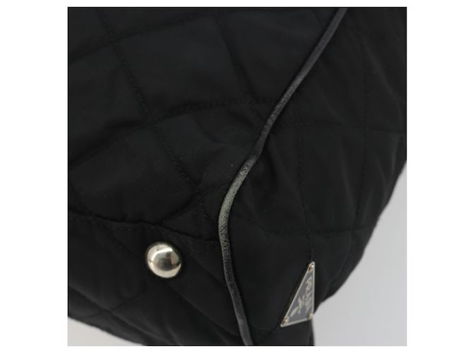 Bolso de Hombro con Cadena PRADA Nylon Negro Plata 195292 - vista 16