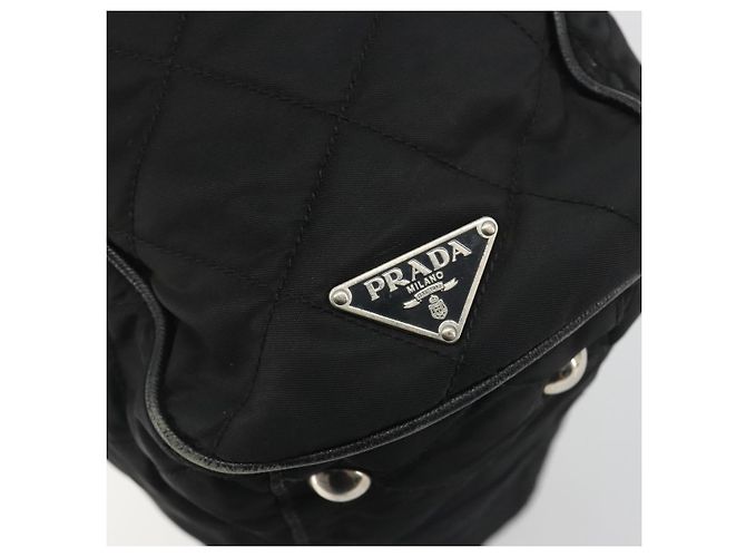 Bolso de Hombro con Cadena PRADA Nylon Negro Plata 195292 - vista 17