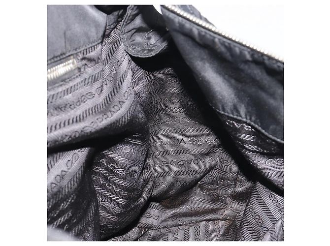 Bolso de Hombro con Cadena PRADA Nylon Negro Plata 195292 - vista 20