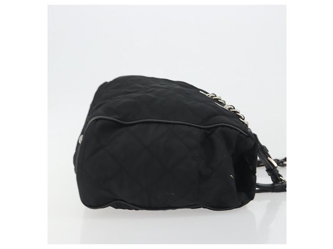 Bolso de Hombro con Cadena PRADA Nylon Negro Plata 195292 - vista 3