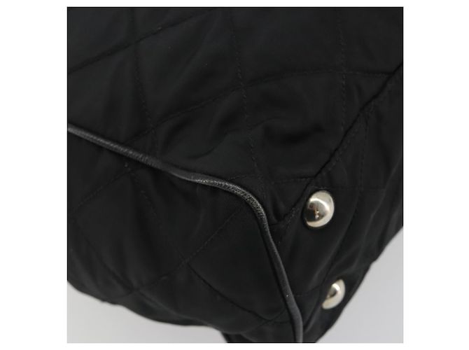 Bolso de Hombro con Cadena PRADA Nylon Negro Plata 195292 - vista 9