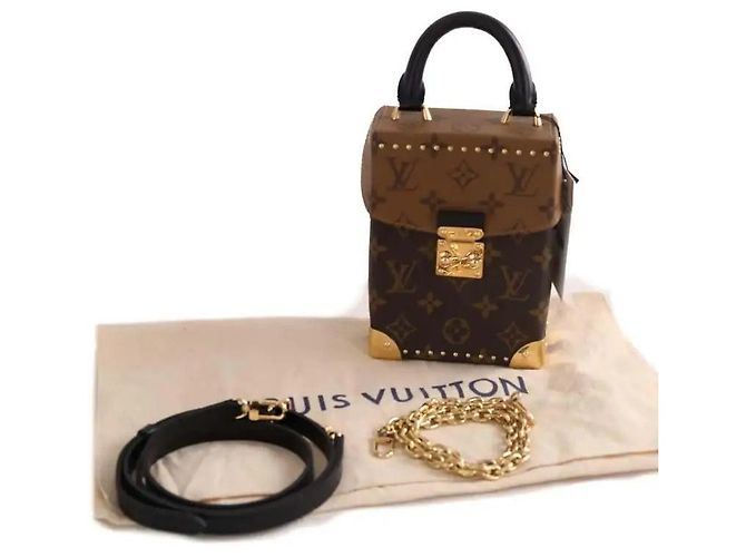 Petite Malle Louis Vuitton Camera Box Borsa a tracolla marrone pelle - vista 4