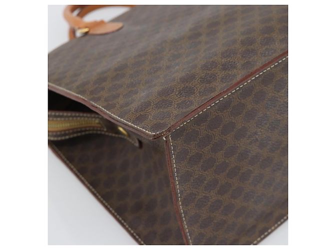 Céline Borsa CELINE Macadam Canvas PVC Pelle Marrone Oro Auth 195189A D'oro - vista 16