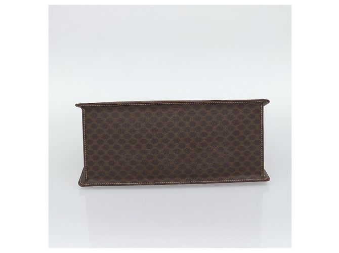 Céline Borsa CELINE Macadam Canvas PVC Pelle Marrone Oro Auth 195189A D'oro - vista 5
