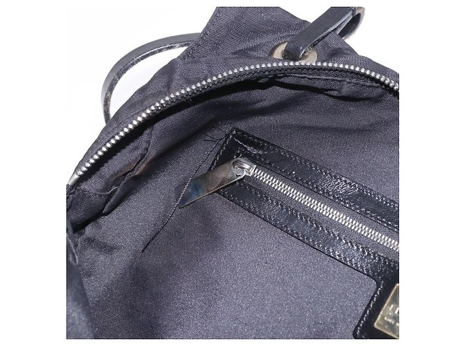 Borsa Tote FENDI Zucca Canvas Nera Argento Auth 194195 Nero - vista 20