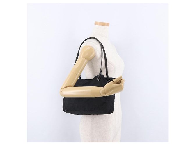 Borsa Tote FENDI Zucca Canvas Nera Argento Auth 194195 Nero - vista 23
