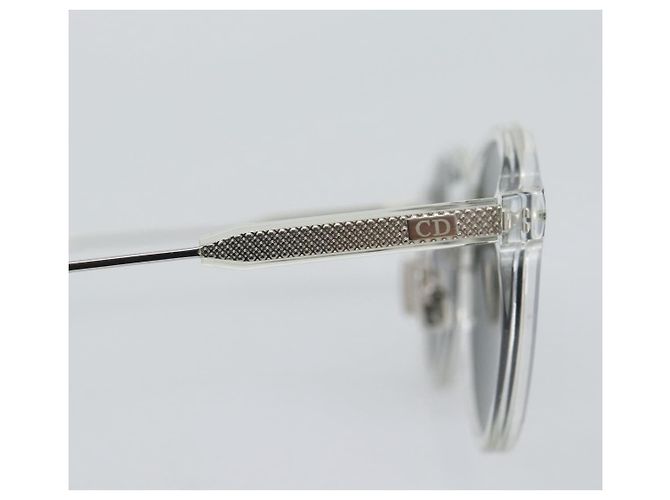 Occhiali da sole Christian Dior in plastica trasparente argento Auth BA14260 - vista 5