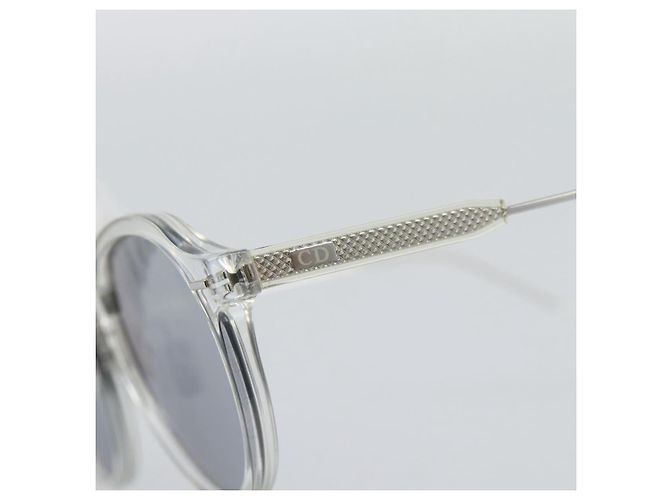 Occhiali da sole Christian Dior in plastica trasparente argento Auth BA14260 - vista 7