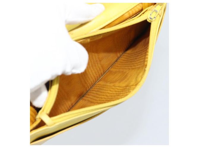 CHANEL COCO Mark Long Wallet Caviar Skin Yellow Gold CC Auth 193588 D'oro Giallo - vista 11