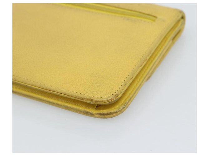 CHANEL COCO Mark Long Wallet Caviar Skin Yellow Gold CC Auth 193588 D'oro Giallo - vista 15