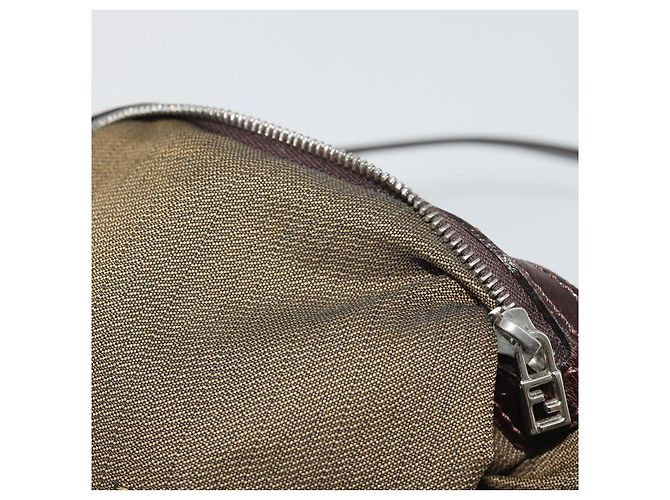 FENDI Zucca Canvas Mamma Baguette Borsa a Spalla Marrone Nero Auth 193423V - vista 12