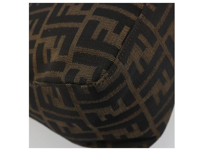 FENDI Zucca Canvas Mamma Baguette Borsa a Spalla Marrone Nero Auth 193423V - vista 18
