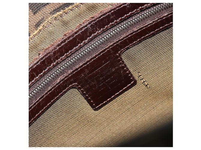 FENDI Zucca Canvas Mamma Baguette Borsa a Spalla Marrone Nero Auth 193423V - vista 23