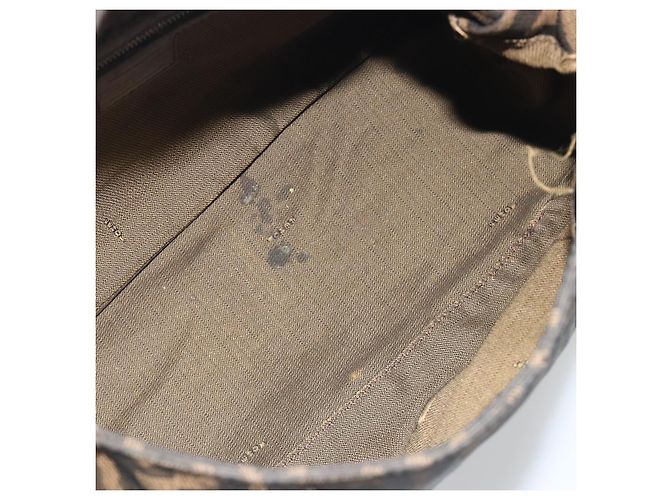 FENDI Zucca Canvas Mamma Baguette Borsa a Spalla Marrone Nero Auth 193423V - vista 8