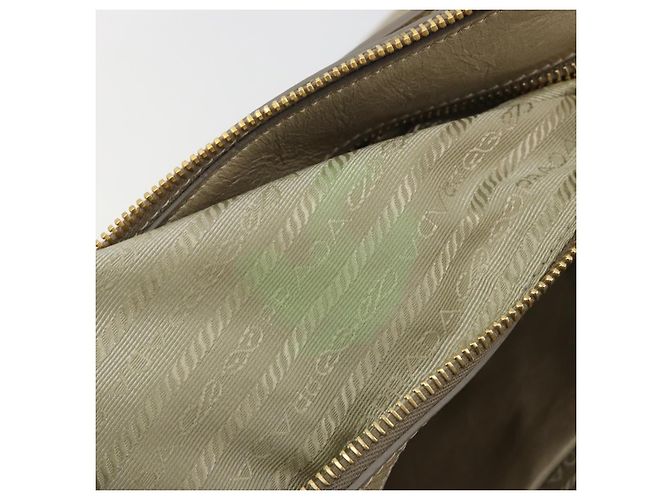 Borsa PRADA in pelle 2way Beige Gold Auth 193894A D'oro - vista 10