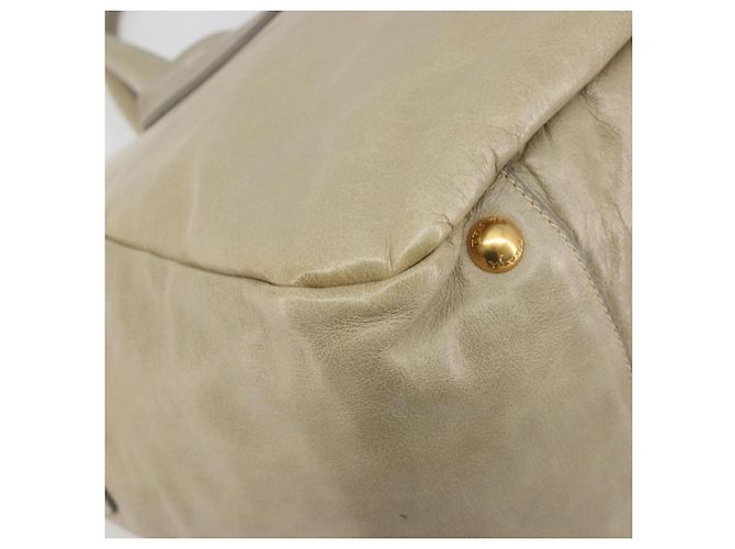 Borsa PRADA in pelle 2way Beige Gold Auth 193894A D'oro - vista 15