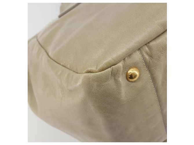 Borsa PRADA in pelle 2way Beige Gold Auth 193894A D'oro - vista 17
