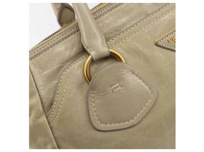 Borsa PRADA in pelle 2way Beige Gold Auth 193894A D'oro - vista 19