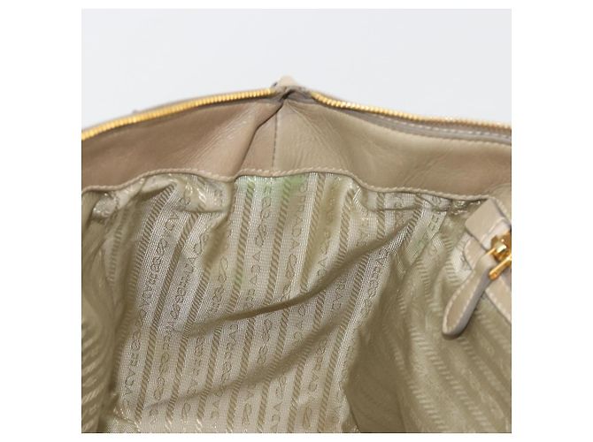 Borsa PRADA in pelle 2way Beige Gold Auth 193894A D'oro - vista 23
