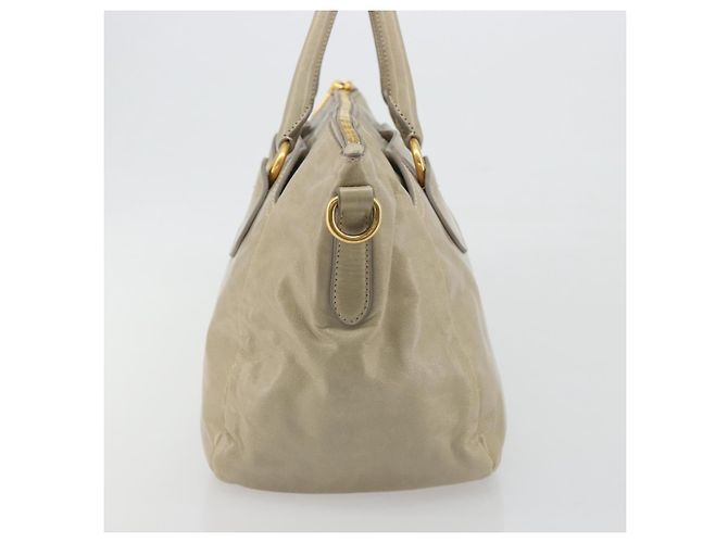 Borsa PRADA in pelle 2way Beige Gold Auth 193894A D'oro - vista 4