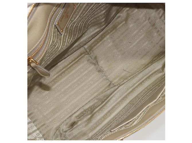 Borsa PRADA in pelle 2way Beige Gold Auth 193894A D'oro - vista 9