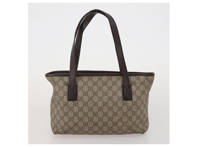 Bolsa de Ombro GUCCI GG Supreme PVC 3 Set Bege Auth 188118 - vista 10