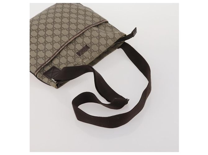 Bolsa de Ombro GUCCI GG Supreme PVC 3 Set Bege Auth 188118 - vista 19