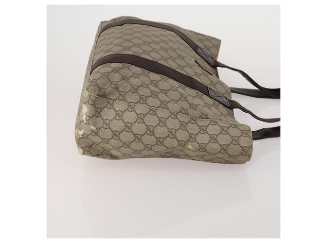 Bolsa de Ombro GUCCI GG Supreme PVC 3 Set Bege Auth 188118 - vista 4