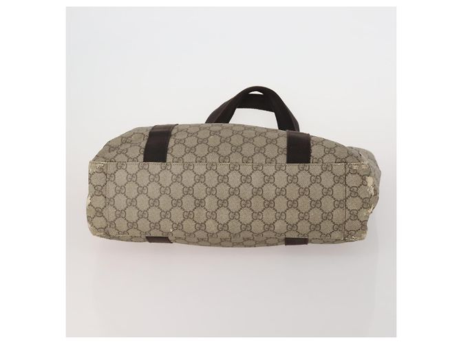 Bolsa de Ombro GUCCI GG Supreme PVC 3 Set Bege Auth 188118 - vista 7