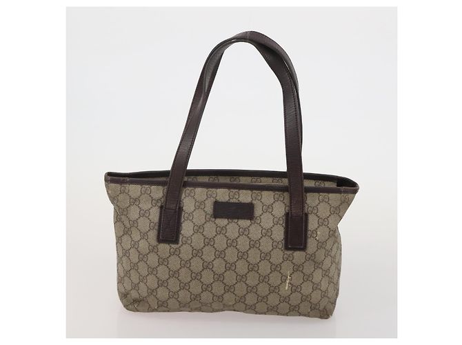 Bolsa de Ombro GUCCI GG Supreme PVC 3 Set Bege Auth 188118 - vista 9