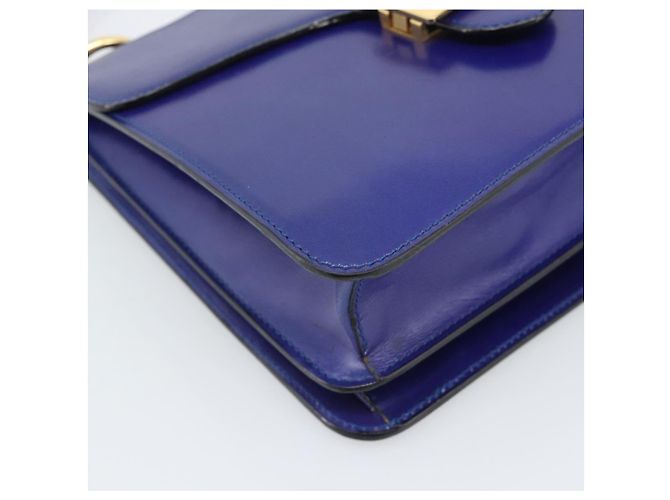 Céline Borsa CELINE Horse Carriage in pelle blu e oro Autentica 194737 D'oro - vista 14