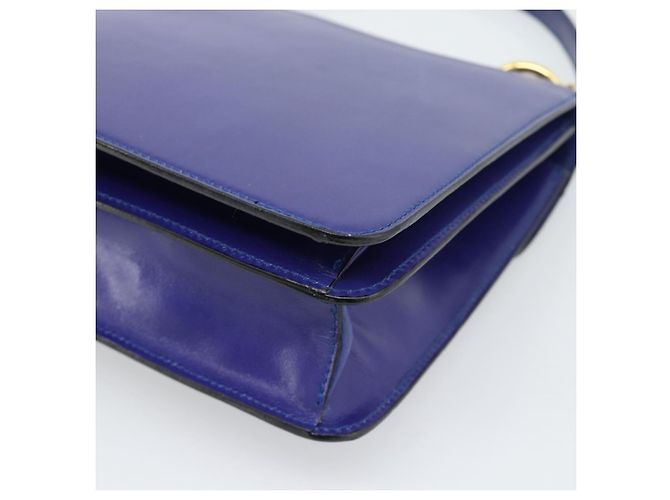 Céline Borsa CELINE Horse Carriage in pelle blu e oro Autentica 194737 D'oro - vista 15