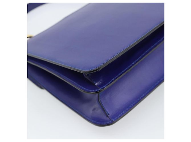 Céline Borsa CELINE Horse Carriage in pelle blu e oro Autentica 194737 D'oro - vista 16