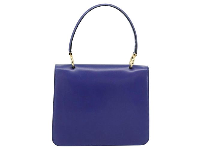 Céline Borsa CELINE Horse Carriage in pelle blu e oro Autentica 194737 D'oro - vista 2