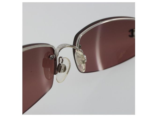 Gafas de sol CHANEL Rimless Metal Red Silver CC Auth BA14258M Plata Roja - vista 12
