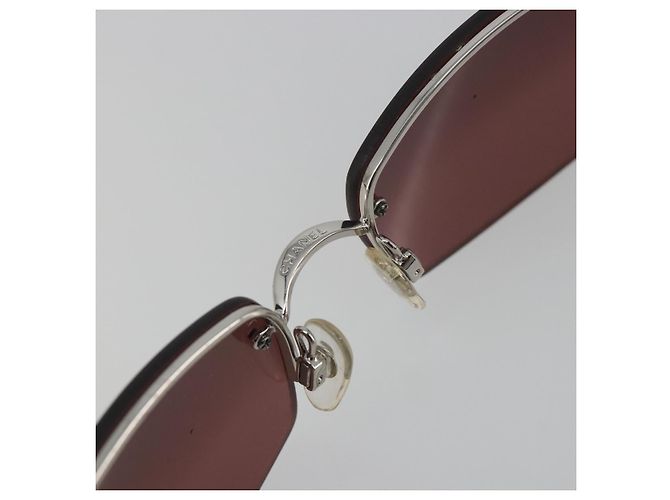 Gafas de sol CHANEL Rimless Metal Red Silver CC Auth BA14258M Plata Roja - vista 13