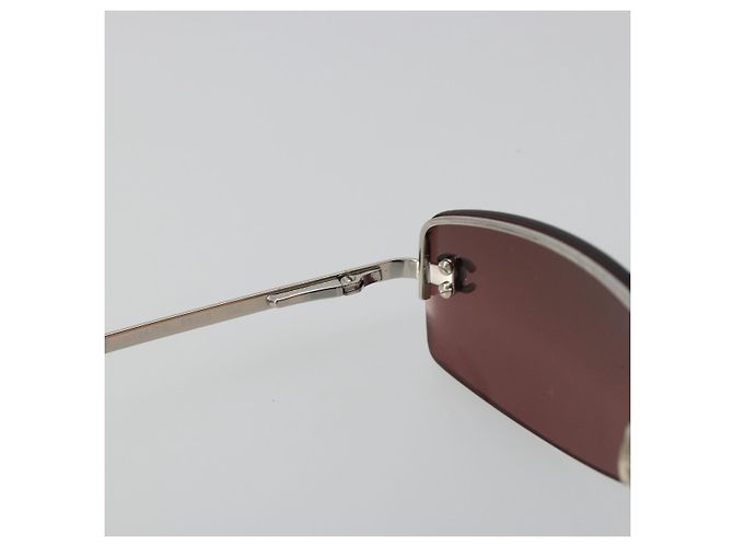 Gafas de sol CHANEL Rimless Metal Red Silver CC Auth BA14258M Plata Roja - vista 14