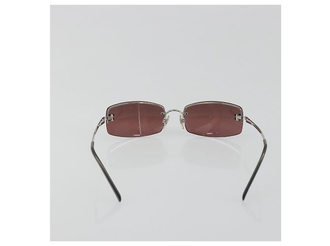 Gafas de sol CHANEL Rimless Metal Red Silver CC Auth BA14258M Plata Roja - vista 3