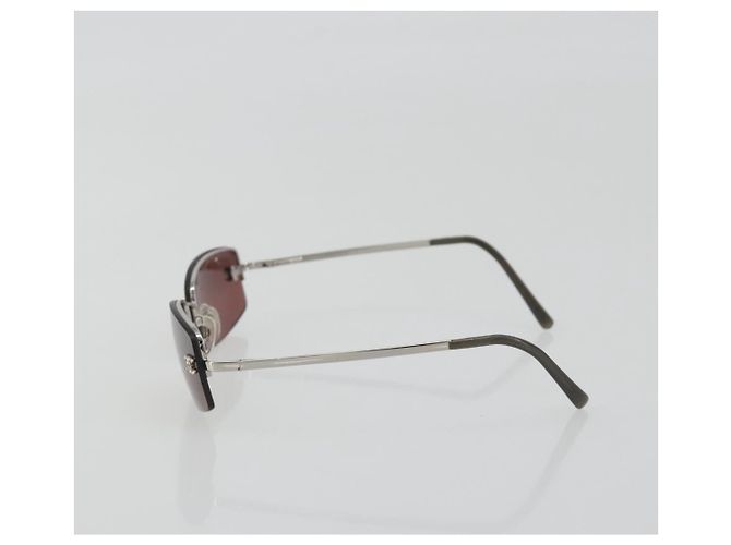 Gafas de sol CHANEL Rimless Metal Red Silver CC Auth BA14258M Plata Roja - vista 4