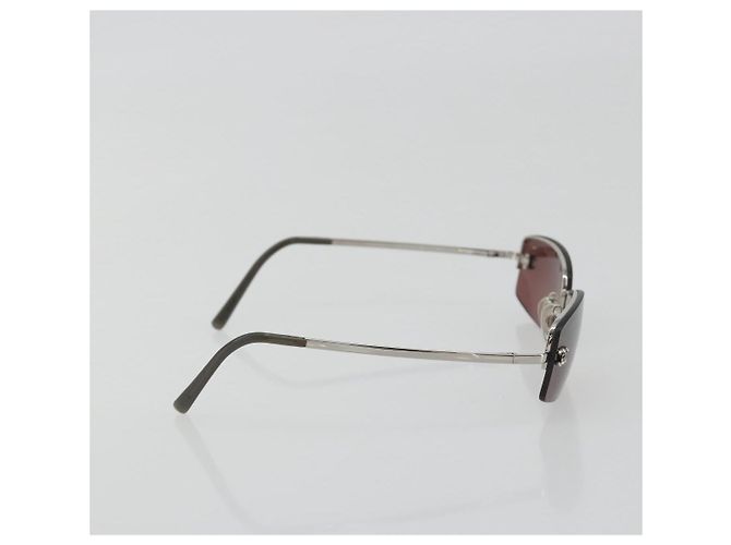 Gafas de sol CHANEL Rimless Metal Red Silver CC Auth BA14258M Plata Roja - vista 5